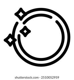 Simple icon depicting a clean and shiny surface, reflecting stars