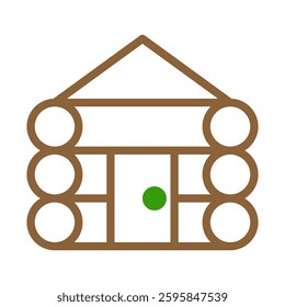 Simple Icon Depicting Log Cabin or Vacation Home