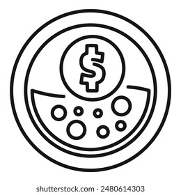 Simple icon depicting money laundering using offshore accounts