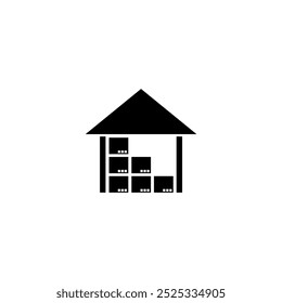 A simple icon depicting a multi-story building or warehouse, representing storage, logistics, and supply chain management