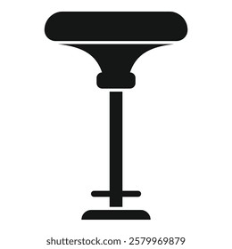Simple icon depicting a round pub chair standing on one leg