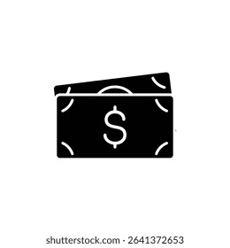 A simple icon depicting a stack of money, representing finance and wealth.