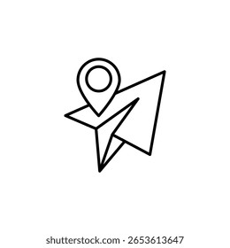 Simple Icon Depicting Travel Navigation And Destination Concept