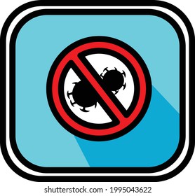 A simple icon design of don't spread the virus or stop the virus