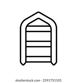 Simple Icon Design of an Inflatable rafting boat on White Background