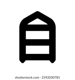 Simple Icon Design of an Inflatable rafting boat on White Background