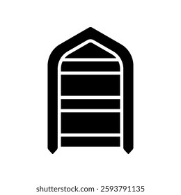 Simple Icon Design of an Inflatable rafting boat on White Background
