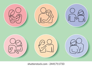 Simple icon design with a romantic couple pose theme, modern icon