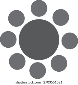 Un diseño de ícono simple con Ilustración vectorial de forma redonda.