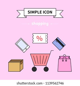 Simple Icon Design Shopping Concept