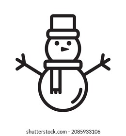 simple icon design. Snowman. Best used for banner, flayer, or web application. Editable stroke. EPS 10 file format