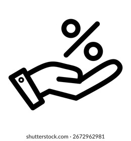 Einfache Icon Rabatt oder Verkauf Vektor dünne Linie . Vektorgrafik 