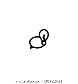 Simple Icon Discussion of Ideas Vector Illustration Design. Outline Style, Black Solid Color.