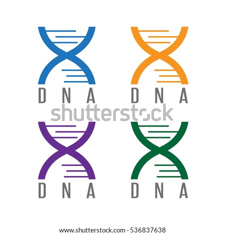 simple icon DNA spiral vector design template