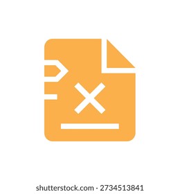 A simple icon of a document with an X marked through it