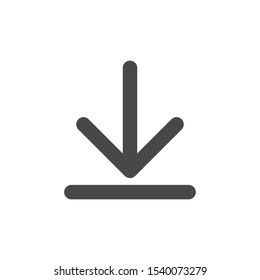 A simple icon of a down arrow. Download icon. In the vector.