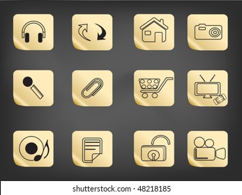 simple icon drew on sticker
