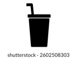 A simple icon of a drink with a straw