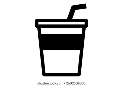 A simple icon of a drink with a straw