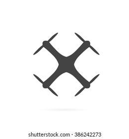 Simple icon of drone. Gray isolated on white.