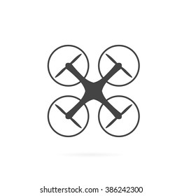 Simple icon of drone. Gray isolated on white.