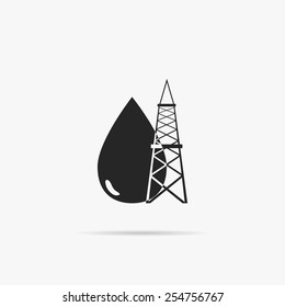 Simple icon drop of oil and tower.