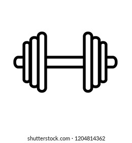 Simple icon of dumbbell, isolated on white