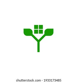 Simple Icon Eco House Vector Illustration Design. Recomended For Real Estate Logo.