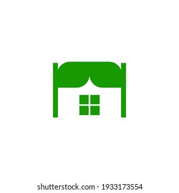 Diseño de la Ilustración del Vector Eco House de iconos simples. Recomendado Para Logotipo Inmobiliario.