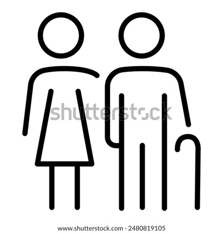 Simple icon of elderly people. Vector illustration