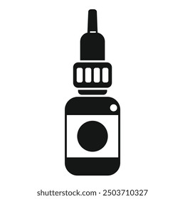 Simple icon of an electronic cigarette liquid bottle with a clearomizer, great icon for illustrating vaping concepts