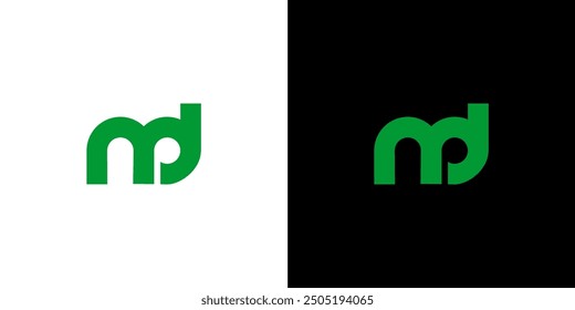 simple icon elephant with md letter design