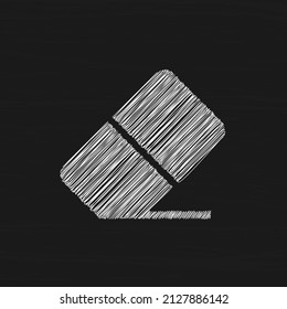 Simple icon of a erase in flat style design. Sketch style sign
