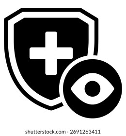 Einfaches Symbol eines Auges mit einem Markierungssymbol.