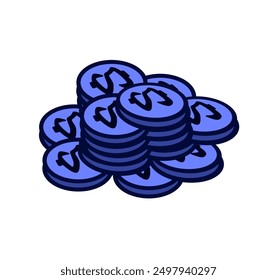 Icono simple con monedas con signos de dólar, ideal para temas financieros, ahorros e inversiones. Este gráfico de Vector limpio muestra monedas apiladas con símbolos de dólar.