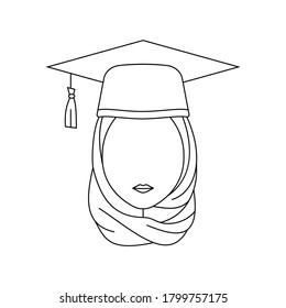 Simple Icon of Female College Student With Headscarf