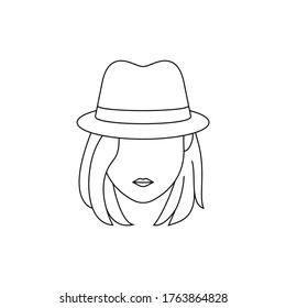 Simple Icon of Female Detective With Medium Length Haircut