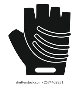 Simple icon of a fingerless cycling glove with a cushioned palm for absorbing shocks while riding