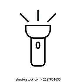 Simple icon of a flashlight isolated on white background