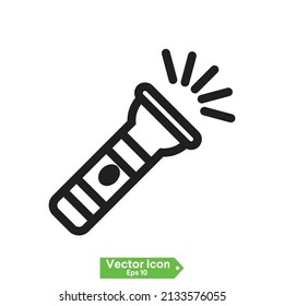 Icono simple de una linterna aislada en fondo blanco
