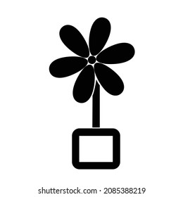 icono simple, icono de flor en pote es bastante bueno