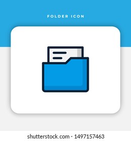 Simple icon of Folder Related Vector Line. EPS 10