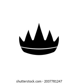 A simple icon in the form of a crown in a flat black style on a white background. A vector image.