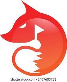 Simple icon fox hole in one 