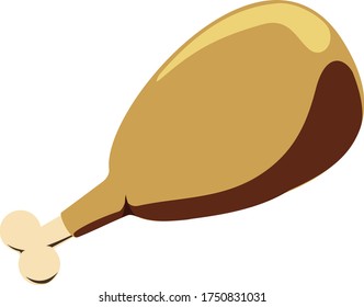 Simple icon with fried chicken leg.