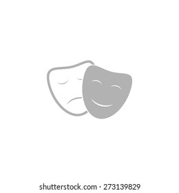Simple icon funny and sad theater masks.