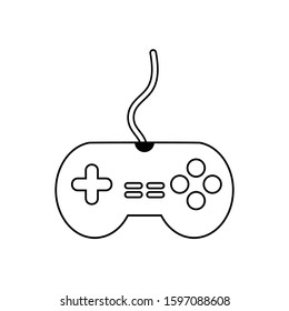 simple icon for a game controller. Filled contour. Flat style.  isolated on white background