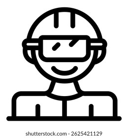 Simple icon of a gamer enjoying a virtual reality experience