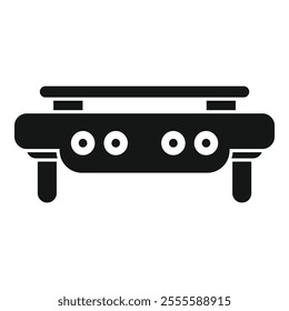 Simple icon of a gas stove with four burners for cooking food