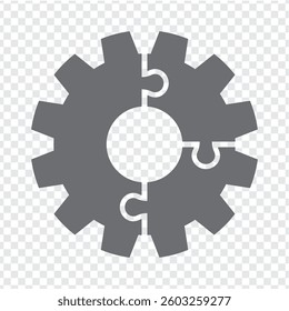 Simple icon gear puzzle in gray. Simple icon puzzle of the three elements on transparent background for your web site design, app, UI. EPS10. - Powered by Shutterstock - Get 15% off with code: PIKWIZARD15